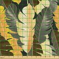 thumbnail image 2 of Ambesonne Nature Fabric by the Yard Upholstery, Tropical Leaves Sketch Art, 3 Yards, Charcoal Grey Mustard, 2 of 5