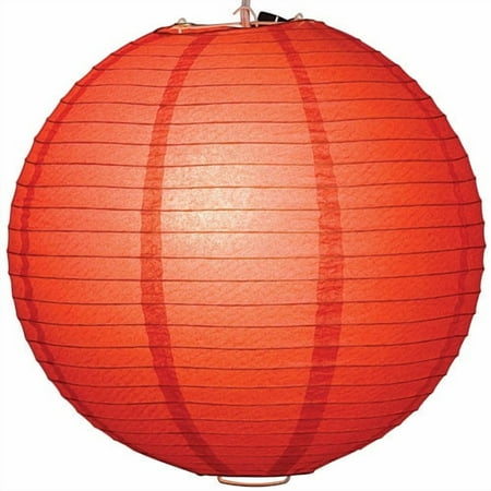 Lighted Round Lantern Red