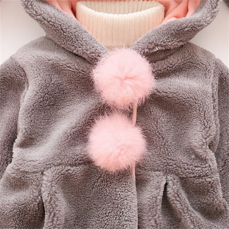 

TOWED22 Kids Fleece Jacket Baby Bunting Bodysuit â One Piece Kids Hooded Romper Outerwear Toddler Jacket Grey