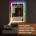thumbnail image 4 of 24"x32" RGB LED Bathroom Mirror, Backlit and Front Light Vanity Mirror, Dimmable, Anti-Fog, Memory Function, 3 Colors Lighted Wall Mounted Mirror for Bathroom, 4 of 6