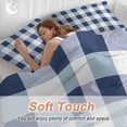thumbnail image 4 of 3 Piece Navy Blue Plaid Duvet Cover Set Full Size, Microfiber Comforter/Quilt Cover with Corner Ties and 2 Pillowcases, Spring Farmhouse Buffalo Checkered All Season Soft Bedding with Zipper Closure, 4 of 8