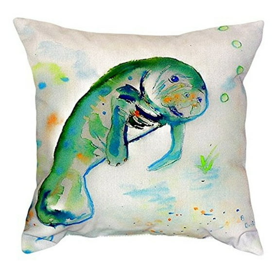 Betsy's Manatee No Cord Pillow 18x18