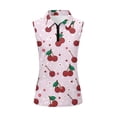 thumbnail image 2 of Uorisanigo Cute Cherry Women's Golf Shirt Casual Fashion Moisture Wicking Casual Tennis Activewear Relaxed Sleeveless Athletic Shirt for Tennis Hiking & Outdoor Sports, 2 of 7