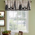 thumbnail image 3 of 2 Pack Valances for Window, Deer Silhouettes Short Curtains for Kitchen Bedroom Living Room, Trees Wooden Retro Art Farmhouse Rod Pocket Small Window Treatment Valance Drapes 42 x 18 Inch, 3 of 8