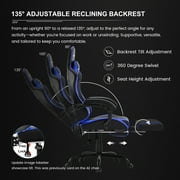 GTRACING Ergonomic GTWD-200 Gaming and Office Chair with Adjustable Pillows and Footrest, Blue