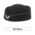 thumbnail image 6 of D-GROEE Elegant Bow Beret Hat Cap Vintage British Stewardess Hat Wool Flight Attendant Hat Costume Air Hostess Cap for Performance, 6 of 8