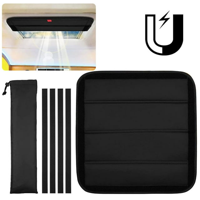 Magnetic RV Window Shade 16.25 x 16.25 Inch RV Skylight Cover Shade Foldable RV Vent Sun Shade 3 Layer Thickening Blackout Covers Insulator for RVs Campers Travel Trailers