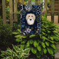 thumbnail image 2 of Blue Flowers Longhair Creme Dachshund Flag Garden Size BB5063GF, 2 of 3