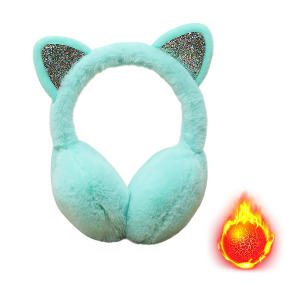 Pavied Earmuffs,Thinking Girls Ear Super Soft Cat Earmuffs Women Winter Warm Ear Winter Warm Ear Women Classic Fleece Unisex Winter Warm Earmuffs Women Girls Cold Weather Home Color, Clearance Sale!