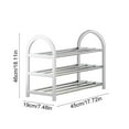 thumbnail image 2 of Stainless Steel Shoe Rack, Freestanding Shoe Storage, 3 Layer Shoe Organizer for Entrance, Dustproof and Durable, Space-Saving Shoe Cabinet for Dormitory and Home, 2 of 7