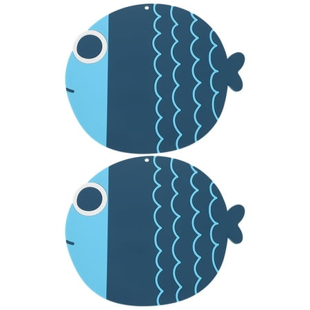 

FRCOLOR 2Pcs House Cartoon Fish Anti-scald Bowl Cushions Home Skid-proof Pads (Blue)