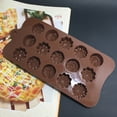 thumbnail image 3 of 1Pc Chocolate Mold,Diy Silicone 15 In 3 Different Flower Shape Chocolate Mold Cake Mold Coffee Color, 3 of 6