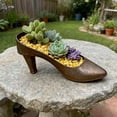 thumbnail image 6 of Rust Metal High Heel Shoe Planter for Outdoor Garden Decor, Vintage Iron Flower Pot Basket for Patio, Yard, Lawn, and Holiday Display, 6 of 6