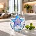 thumbnail image 4 of JWZZYD Artisanal Blue Ringed Octopus Glassware, 3.9" 2D Octopuses Stemless Wine Glasses, Handcrafted Marine Animal Bar Glass for Coastal Home Decor, Ocean Lovers(Starfish, 1 Pack), 4 of 7