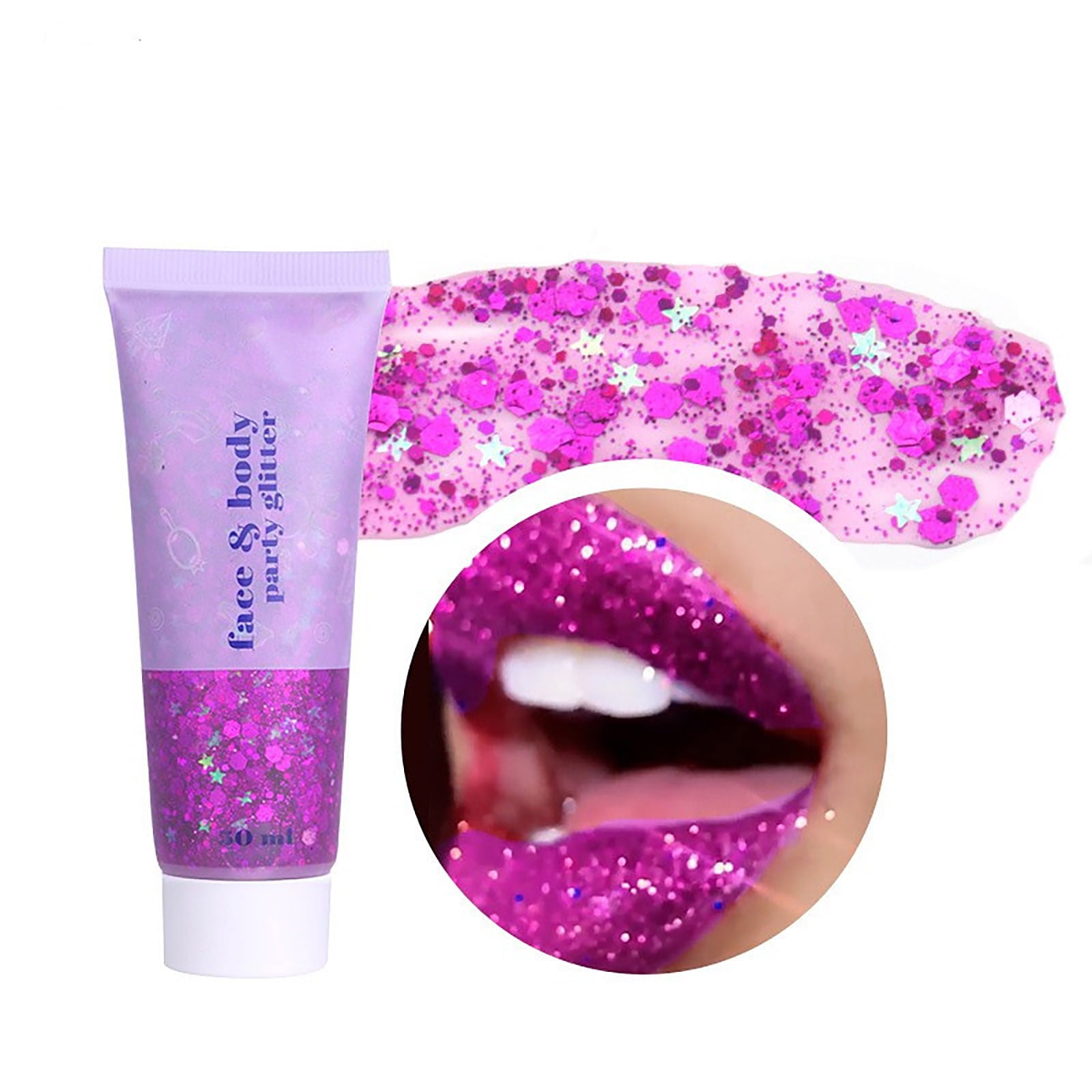 Umitay Body Glitter Gel 50ml, Mermaid Sequins Chunky Glitter Liquid Gel