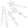 thumbnail image 2 of 18 copos de nieve acrílicos colgantes para árbol de Navidad, carámbanos navideños, 2 of 7