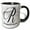 Black/White, variant on 3drose, White Marble Monogram R - Robertson, 11oz Mug