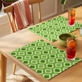 thumbnail image 4 of Placemat Set of 6 Moroccan Pattern Placemats for Dining Table Green Geometric Trellis Washable Table Mats for Kitchen and Party Decor Indoor & Outdoor Use, 4 of 8