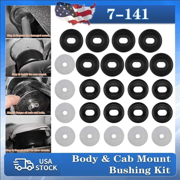 7-141 Body and Cab Mount Bushing Set Fit 1999-2014 Chevy Silverado, Sierra 2/4WD
