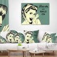 thumbnail image 4 of Designart Pop Art Retro Woman - Abstract Portrait Throw Pillow - 12x20, 4 of 5