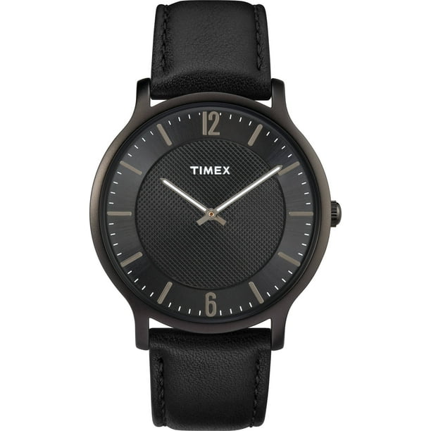 Timex Timex Men's Metropolitan 40mm Black/Black Leather Strap Watch