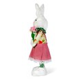 thumbnail image 6 of STPgoods Girl Rabbit with Flower Easter Figurine 17" (43 cm) Fabric Easter Decoration Standing Decoration Easter Collectible Figurine Holiday Decor Tabletop Favor Figurine, Pink and Green, 6 of 6