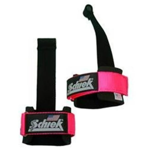 Schiek Sports S-1000DLS-P Power Lifting Straps With Dowel- Pink