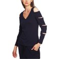 thumbnail image 1 of 1.STATE Womens Slash Sleeve Cold Shoulder Blouse, Blue, Small, 1 of 1