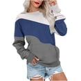 thumbnail image 1 of MeetoTime Sweat-Shirt pour Femmes Mode Automne Manches Longues Col Rond Ample avec Poche, 1 of 5