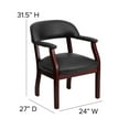 thumbnail image 2 of Chaise de conférence luxueuse en vinyle noir avec garniture pour clous décoratifs, 2 of 9