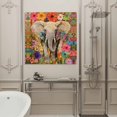 thumbnail image 4 of Wall Art Prints, Elephants Framed Canvas Prints for Bedroom Living Room Bathroom Office, Vintage Oil Painting Flowers Artwork Gallery Wrap Wall Art Poster for Gifts Home Decor 8"x8", 4 of 9