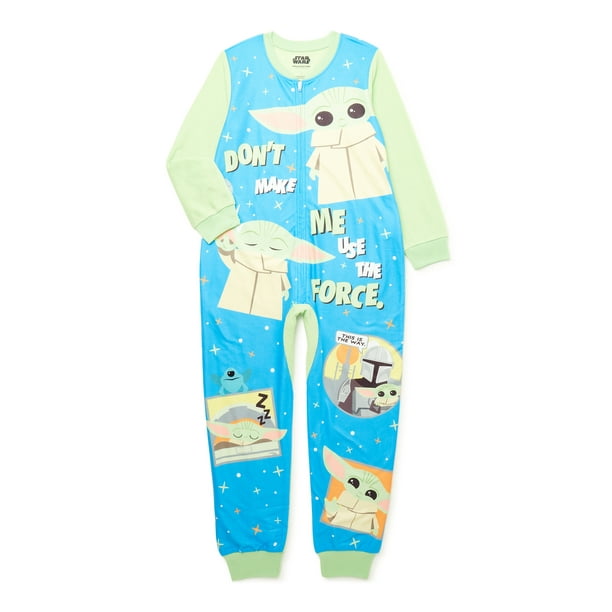 Star Wars Baby Yoda Boys Classic OnePiece Union Suit Pajamas, Sizes 4