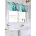 thumbnail image 3 of Valances for Windows Abstract Teal Rod Pocket Cafe Window Treatments Valance Curtains for Kitchen Bathroom Laundry Basement Windows 60"x18", 3 of 9