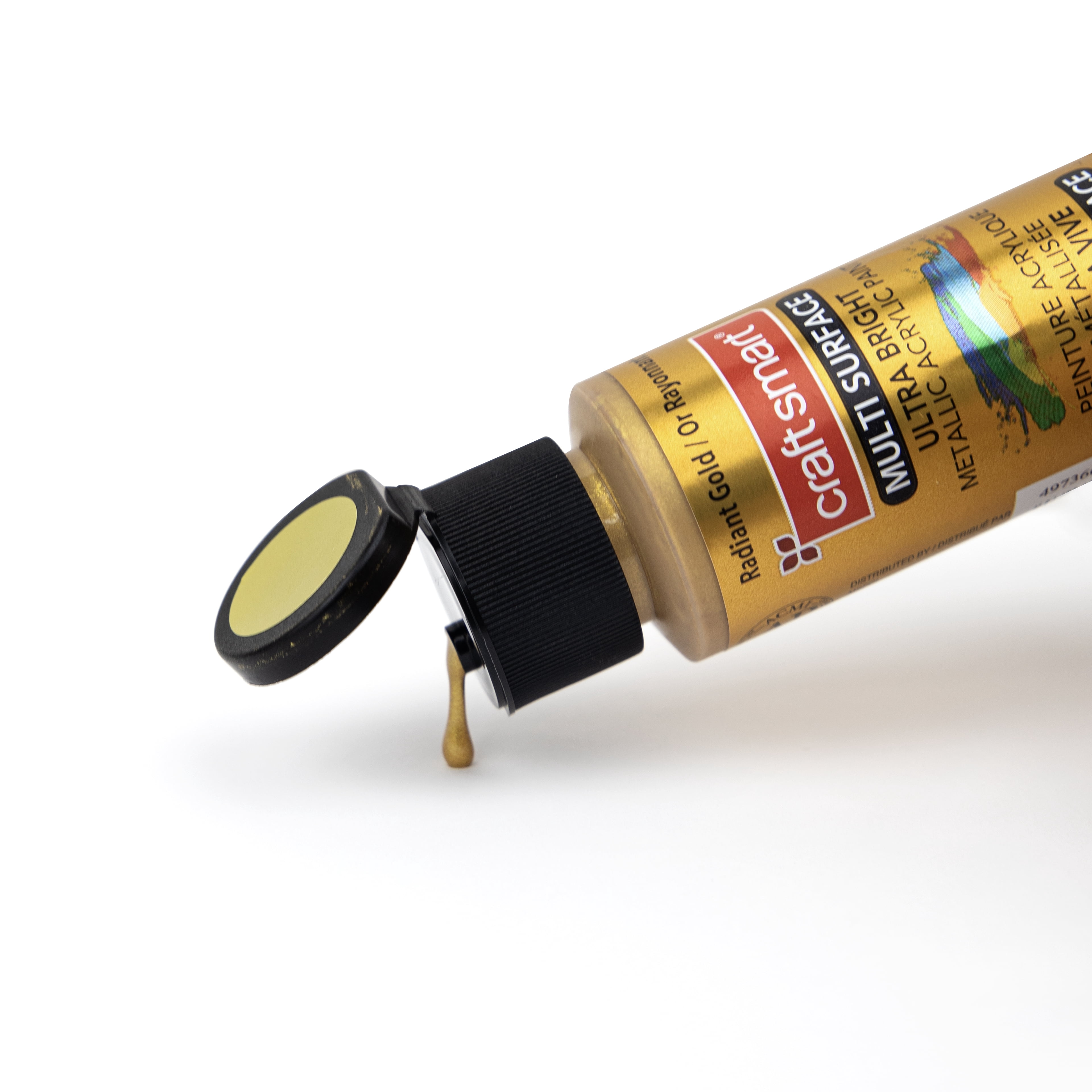 Craft Smart Radiant Gold Multi-Surface Premium Ultra Bright Metallic Paint - High-Sheen Finish for Art, Crafts & Decor Projects, 9 Pack