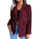 thumbnail image 2 of Abrigo de mujer, abrigo de mujer, cuello en V, traje de trabajo abotonado para mujer, chaqueta corta de oficina, confiabilidad excepcional, 2 of 6