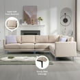 thumbnail image 4 of ijuicy L Shaped Sectional Sofa, 6 Seater Corner Modular Sofa, Living Room Furniture Sets - Beige, 4 of 7