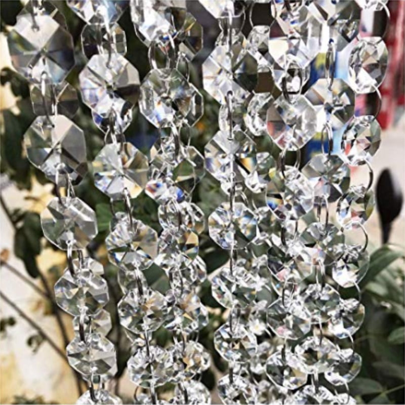 Zedwell Crystal Chandelier Beads Clear Glass Lamp Chain Garland For Prism Octagon Wedding Home And Diy Craft Jewelry Decoration Com Zedwell Crystal Chandelier Beads Clear, Crystal Beads Chandelier Chain