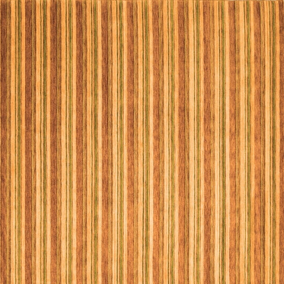 Ahgly Company Indoor Square Abstract Orange Contemporary Area Rugs, 7' Square