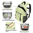 thumbnail image 5 of JIALIOU 14" Laptop Backpack Waterproof Airline Approved Stylish Casual Daypack for Travel Business College Work, Green Yellow Stripe, 5 of 8