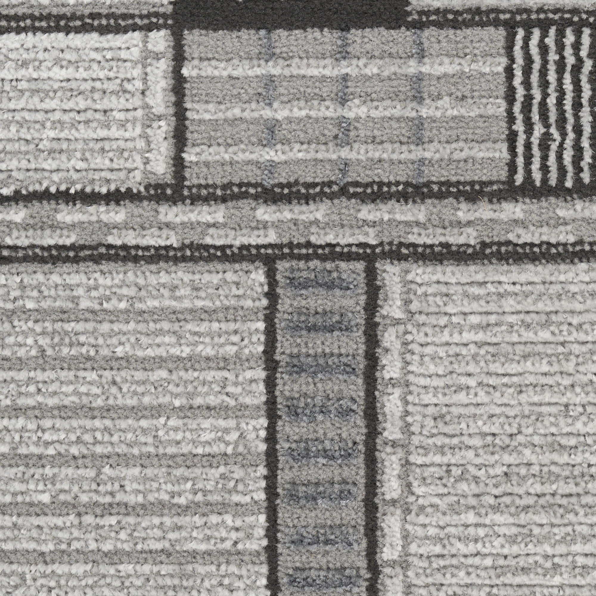 Nourison Nordic 2' x 6' Black Grey Modern Indoor Rug