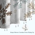 thumbnail image 6 of Light Christmas Snowflake Pattern Shower Curtain 84"x72" ,Bathroom Decorative Shower Curtains Set with 12 Hooks,Modern Waterproof Washable Shower Curtain, 6 of 6