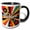 Black/White, variant on 3drose, Richard Male Name. Lines and Circles Abstract Art Background. Gift, 11oz Two-tone Yellow Mug