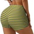 thumbnail image 2 of Naloa Mardi Gras Purple Yellow Plaid Biker Shorts for Women Seamless Scrunch Short Women’s Yoga Shorts for Gym Running Sport Shorts - Large, 2 of 9