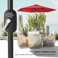thumbnail image 4 of Outsunny Parasol de Patio, Parasol Extérieur avec 6 Baleines, Rouge Vin, 4 of 10