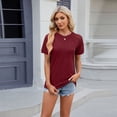 thumbnail image 4 of Fjuchai Womens Soft T-Shirt for Female Cotton Solid Color Short Sleeve Tees Summer Pullover Shirt S-XXL, 4 of 9