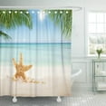 thumbnail image 1 of Libin Blue Sand Summer Sandy Beach with Blur Ocean on White Sun Bay Beautiful Beauty Caribbean Clear Shower Curtain 66x72 inch, 1 of 3