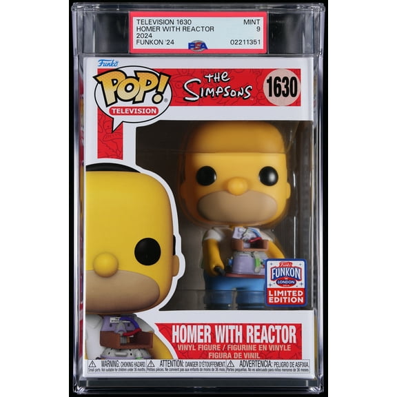Bundle with PSA 9 MINT Graded Homer with Reactor #1630 The Simpsons Collectible Vinyl Figure - Fully Encapsulated with Compatible Funko Pop! PSA Hard Protector Case
