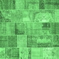 thumbnail image 1 of Ahgly Company Indoor Square Patchwork Emerald Green Transitional Area Rugs, 5' Square, 1 of 4