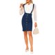 thumbnail image 2 of Falda con tirantes INSPIRE CHIC para mujer, falda lápiz de cintura alta con botones y cinturón, azul oscuro M, 2 of 5