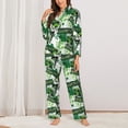 thumbnail image 2 of KLL Football 7 Print Women's Long Sleeve Pajamas with Pants Sleepwear Loungewear 2 Set-Large, 2 of 7